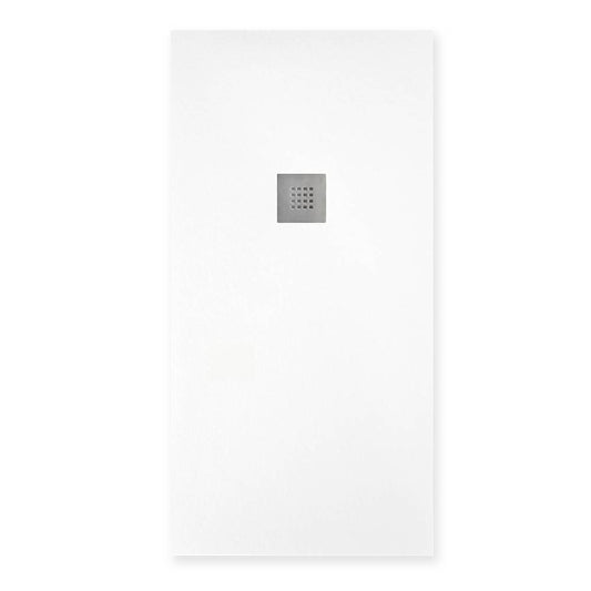 Piatto doccia effetto pietra 80x80 Bianco marmoresina pieno Piletta inclusa
