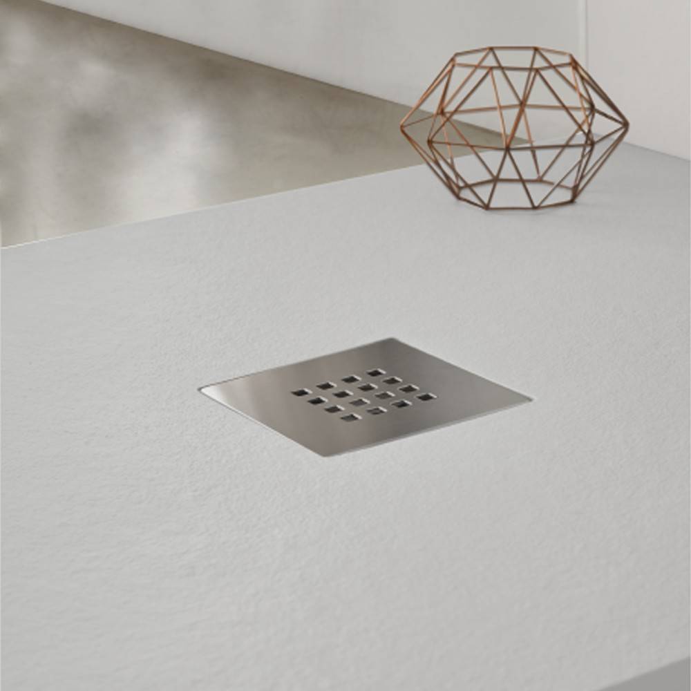 Piatto doccia effetto pietra 80x80 Cemento marmoresina pieno Piletta inclusa