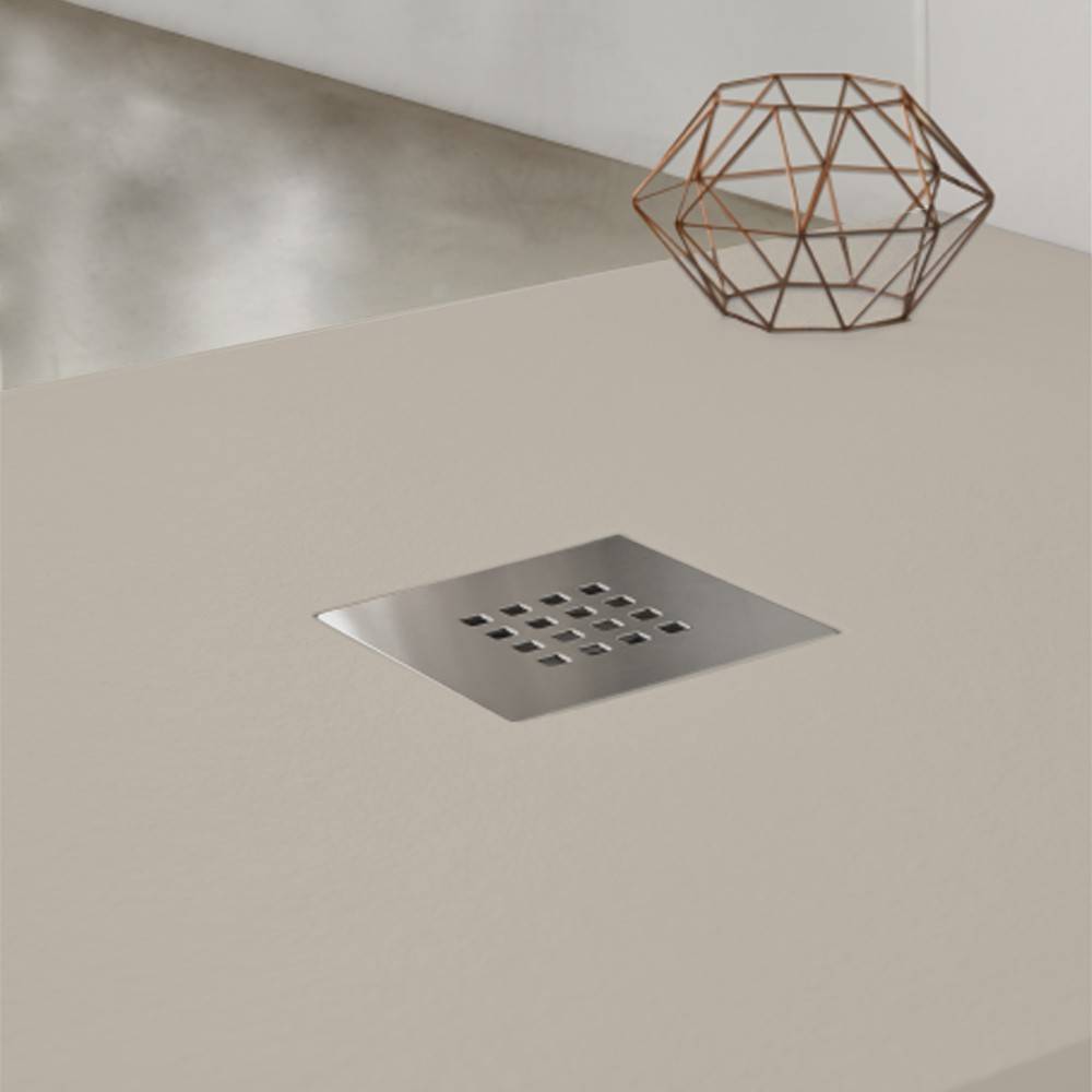 Piatto doccia effetto pietra 80x80 Tortora marmoresina pieno Piletta inclusa