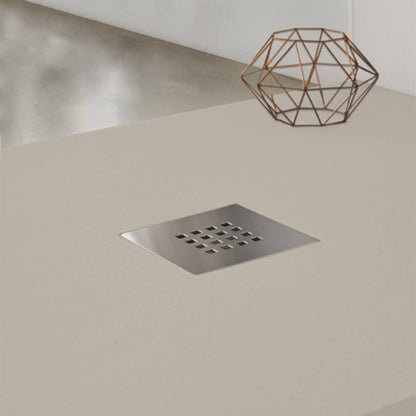 Piatto doccia effetto pietra 80x80 Tortora marmoresina pieno Piletta inclusa