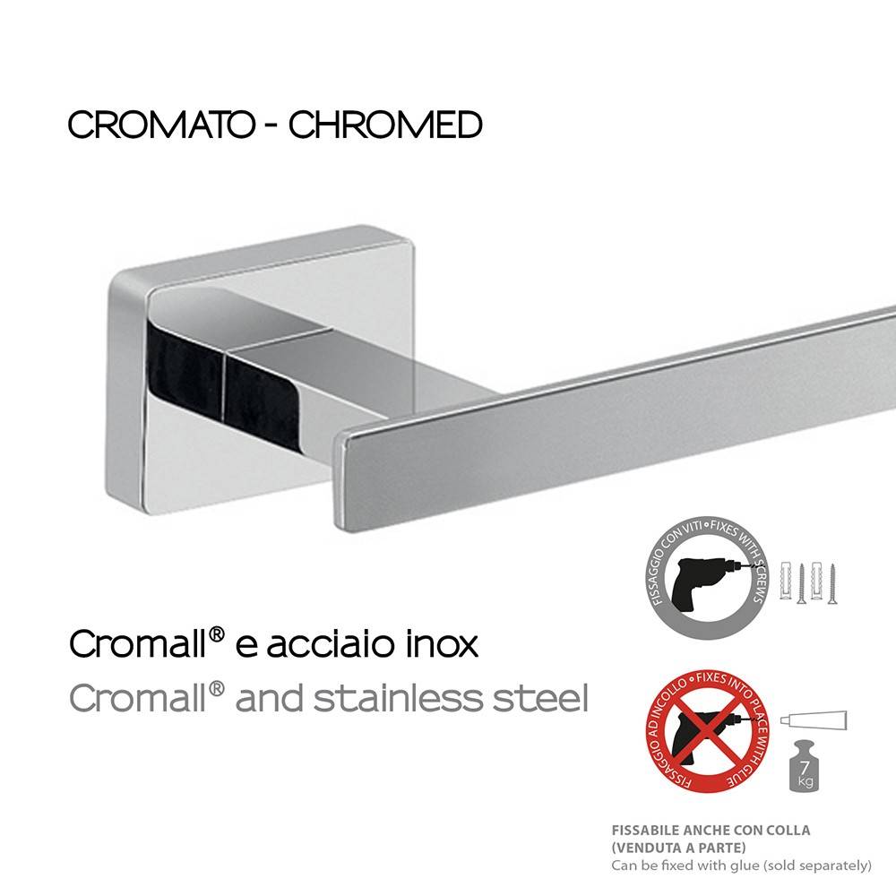 Portarotolo a muro Gedy in acciaio inox e cromall serie Atena