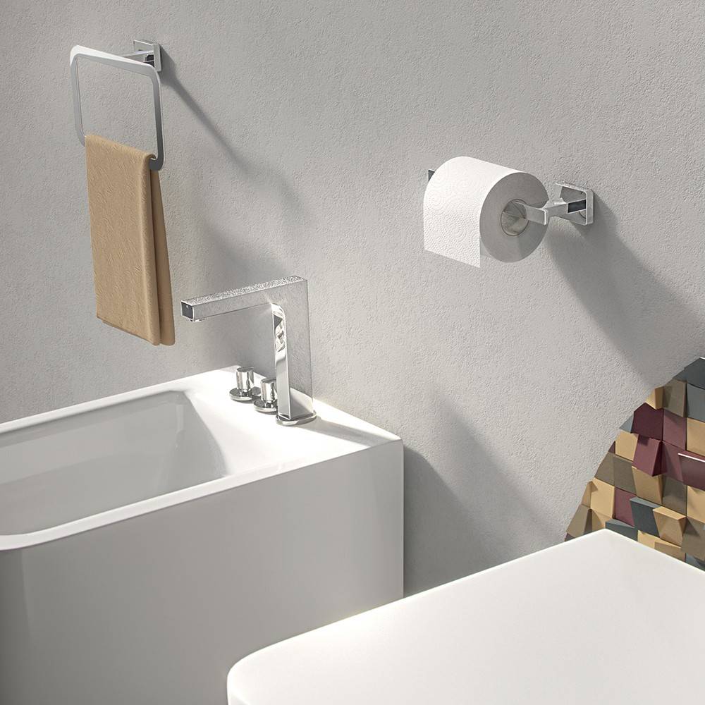 Portarotolo a muro Gedy in acciaio inox e cromall serie Atena