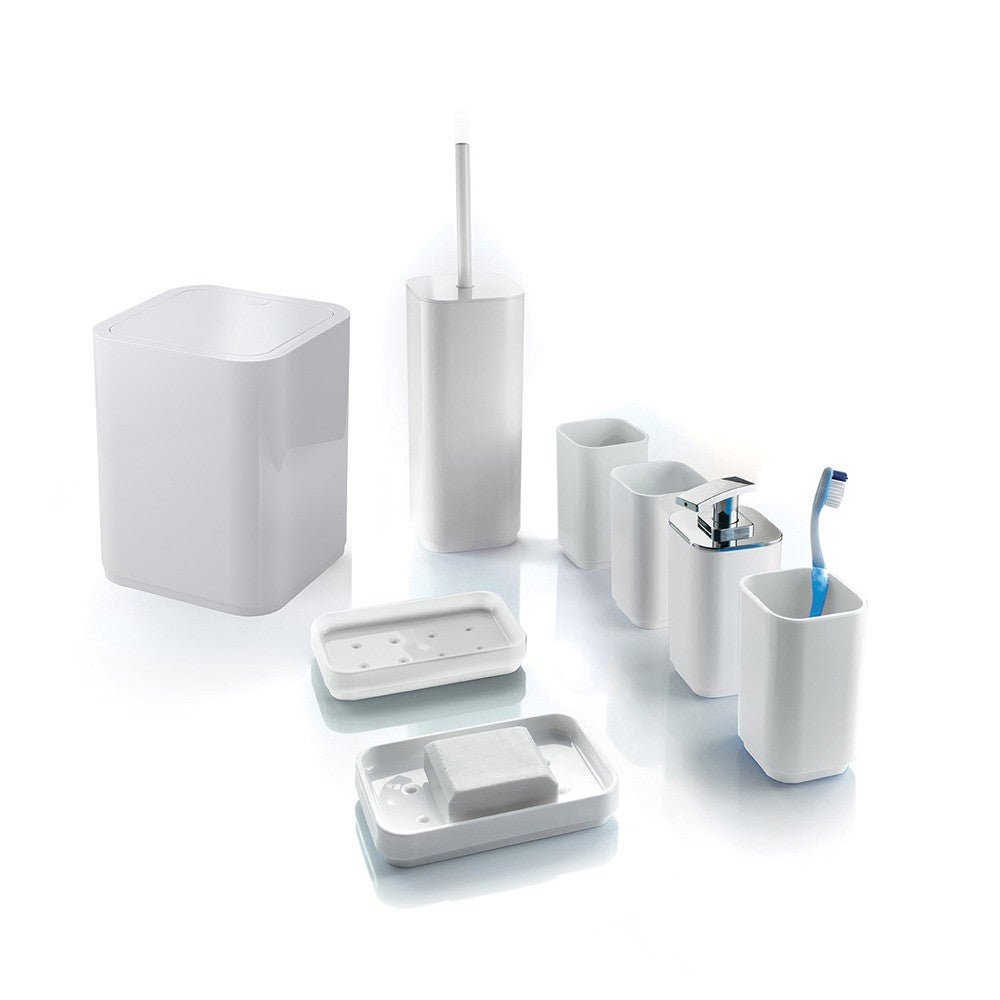 Portasapone d'appoggio Gedy Seventy bianco in resina, 12,4x8 cm