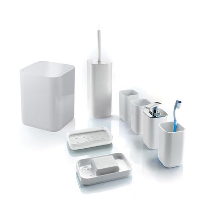 Portasapone d'appoggio Gedy Seventy bianco in resina, 12,4x8 cm