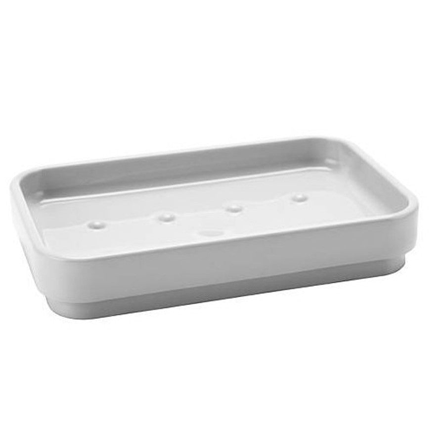 Portasapone d'appoggio Gedy Seventy bianco in resina, 12,4x8 cm