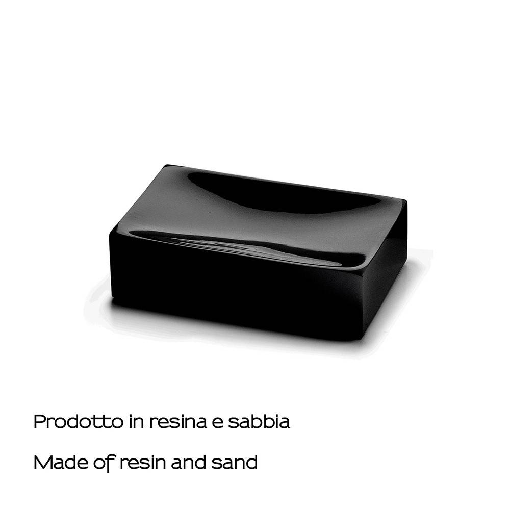 Portasapone d' appoggio GEDY linea Sofia in resina colore Nero Matt