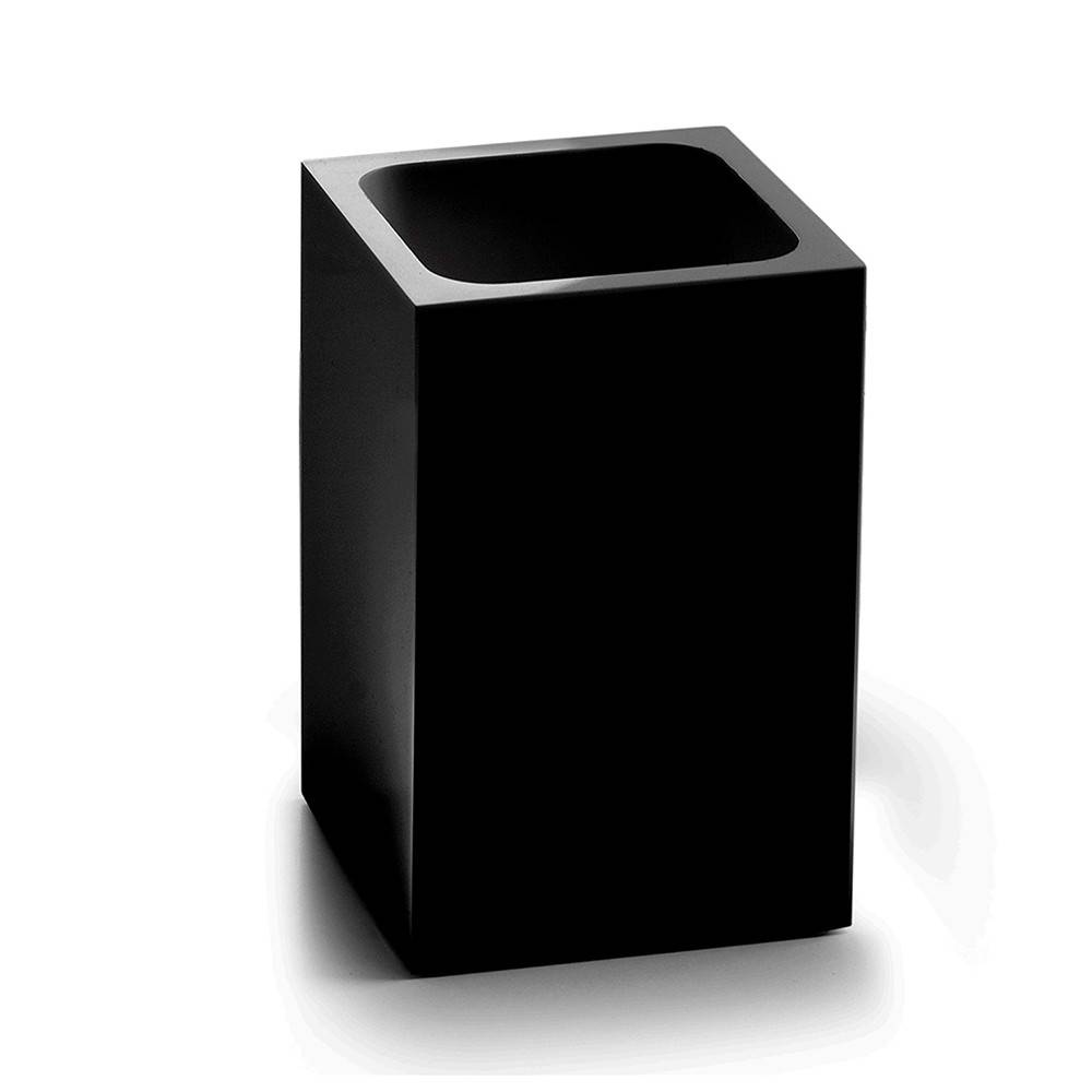 portaspazzolini d' appoggio GEDY linea Sofia in resina colore Nero Matt