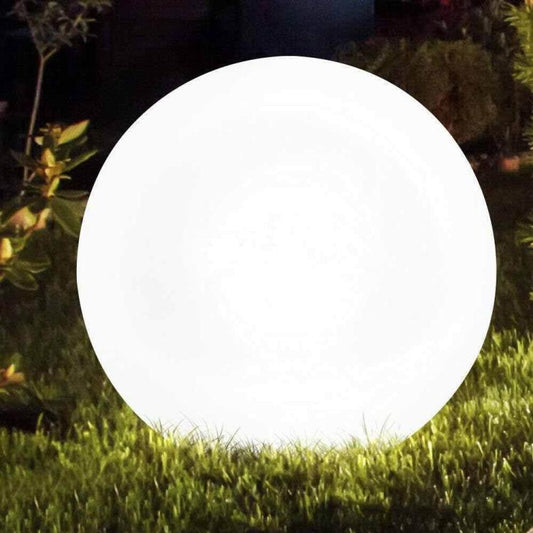 Lampada Sfera Da Giardino Ø 50Cm Luce Esterno Palla Terra E27 Bianco + Picchetti Illuminazione Sentiero Faro Arredamento Feste