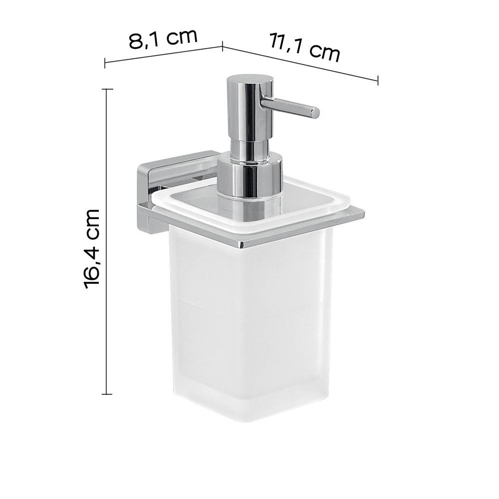 Set portaspazzolini, dosasapone e portasapone da muro Gedy linea Atena cromato